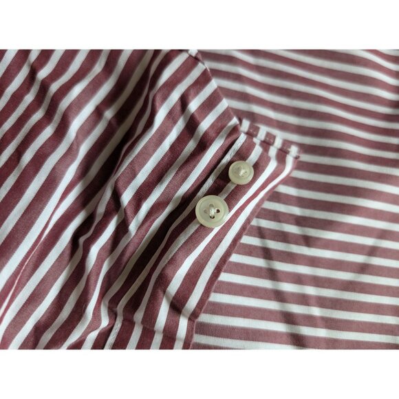 L.L.Bean Mens Wrinkle-Resistant Striped Button-Up Shirt Size 18 1/2 34-35 Cotton - Picture 6 of 8